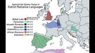 The approximate range of extinct romance languages [upl. by Greenleaf]