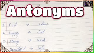 ANTONYMS  10 easy and simple to learn ANTONYMS [upl. by Eceinahs]