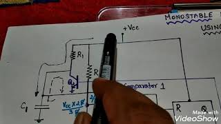 Monostable multivibrator using 555 Timer [upl. by Ilana371]