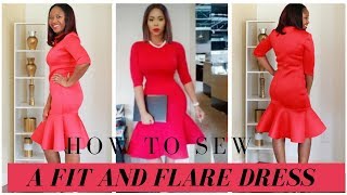 How to Sew a Fit and Flare Dress Using M6886 Pattern [upl. by Fernas]