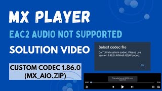 How To Fix Mx Player EAC3 Audio Format Not Supported  Sound Issue In Movies  mxplayer mx [upl. by Hajar416]