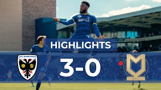 AFC Wimbledon 30 Milton Keynes Dons 📺  Callums late double brings joy ✌️  Highlights 🟡🔵 [upl. by Cornelle9]