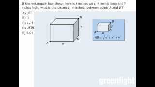 12 GRE Practice Question 3D diagonal [upl. by Ayram996]