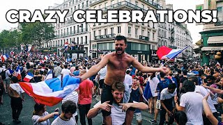 2018 WORLD CUP FINAL FRANCE vs CROATIA IN PARIS CRAZY CELEBRATIONS [upl. by Carlynne635]