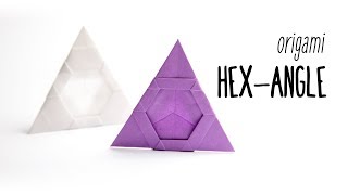 Origami Hexangle  Triangle Decoration Tutorial  Paper Kawaii [upl. by Airlia]