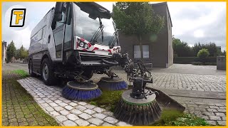 STREET SWEEPING IS AN ART  Most Satisfying Street Sweeper amp Driveway Cleaning Machines 10 [upl. by Bate]