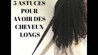 5 ASTUCES pour avoir de LONGS cheveux crépusbouclésfrisés [upl. by Meggs]