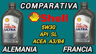 ¿Hay diferencias entre aceites fabricados en diferentes países Shell Helix Ultra 5w30 A3B4 Api SL [upl. by Holly]