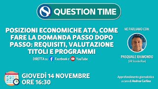 Posizioni economiche ATA come fare la domanda passo dopo passo con QUESTION TIME [upl. by Aikym]