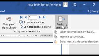 ✅Word Vídeo 06 Cómo hacer una Combinación de correspondencia un documento para varios destinos👌 [upl. by Sibelle334]