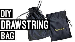 EASY DRAWSTRING BAG TUTORIAL  SATIN HAIR BAG [upl. by Aletsirc384]