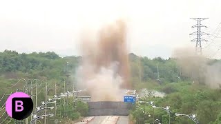 North Korea Blows Up Roads to South in Latest Escalation [upl. by Katzman625]