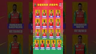 CPL 2024  Guyana Amazon Warrior squad GAW full squad  CPL players draft  Guyana team players [upl. by Marris901]