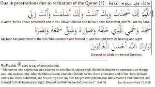 Dua during sajda tilawah prostration due to recitation of quran 1 [upl. by Hein]