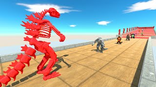 Godzilla Skeleton VS Team Godzilla And Team Rainbow Friend  Animal Revolt Battle Simulator [upl. by Richmound]