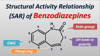 Structural Activity RelationshipsSAR of Benzodiazepines  Lorazepam clonazepam [upl. by Sitnik]