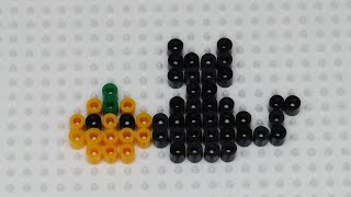 How to Make a Perler Beads Pumpkin with Cat  Halloween Beaded Crafting Idea [upl. by Ainyt752]