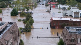 Hurricane Helene Flooding in Asheville NC Biltmore Village [upl. by Nwahsear]