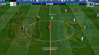 Spain Vs Argentina  PES 2017 PC GAMEPLAY 20242025 [upl. by Eellehs137]