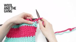 How to knit stripes  DIY tutorial for adding stripes to scarf [upl. by Solnit]