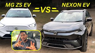 Tata Nexon EV vs MG ZS EV  Electric Car Comparison  Range Price Review in Hindi [upl. by Tallulah312]