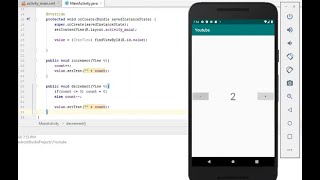 Increment Decrement App  Android Studio Tutorial [upl. by Anal390]