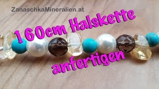 160cm Halskette selber machen  Endloskette  DIY  Schmuck selber machen [upl. by Gilmer]