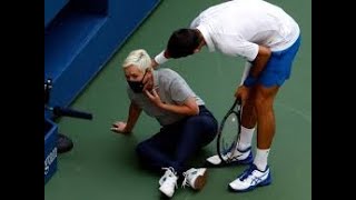 🎾Tennis player Novak Djokovic 🎯 line judge in the neck 🤷‍♀️Tennis Players Worst Moment🙈 [upl. by Lowery282]