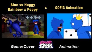 Rainbow Friends BLUE VS Poppy Playtime HUGGY WUGGY “Friends to your End”  FNF Animation [upl. by Llenrac]