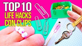 10 COSAS ÚTILES e INGENIOSAS que puedes hacer con CLIPS 🖇 TRUCOS o LIFE HACKS prácticos con clips [upl. by Lekcar974]