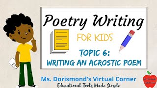 ✏️ How to Write an Acrostic Poem  Poetry Writing for Kids and Beginners [upl. by At644]