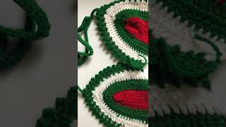 Bralette Top Bra Tutorial Red Green and White How to Crochet A Halter Top Festival DIY [upl. by Recha800]