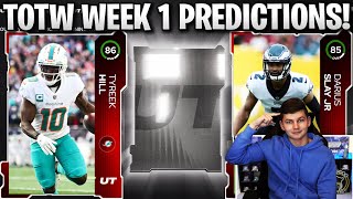 TOTW CHAMPION TYREEK HILL TOTW WEEK 1 PREDICTIONS [upl. by Gerdeen]