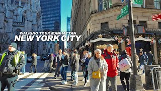 NEW YORK CITY TRAVEL 86  WALKING TOUR MANHATTAN 5th Avenue 42nd Street Broadway Times Square 4K [upl. by Camroc530]