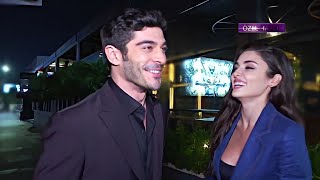 Burak Deniz and Hande Erçel  New Interview İki Yabanci Set [upl. by Ennaesor]