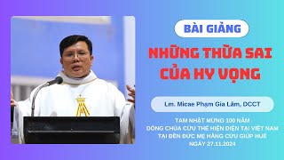 NHỮNG THỪA SAI CỦA HY VỌNG  LM MICAE PHẠM GIA LÂM BỀ TRÊN CỘNG ĐOÀN NHA TRANG [upl. by Siclari844]