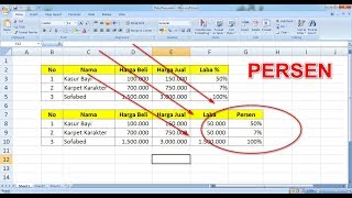 Studi Kasus Data Penjualan Mencari Laba Berupa Persen [upl. by Jonna]