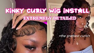 Kinky Curly Wig Install  Extremely Detailed  Zlike Hair [upl. by Hajin]