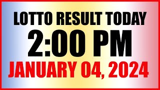 Lotto Result Today 2pm January 4 2024 Swertres Ez2 Pcso [upl. by Shreeves]