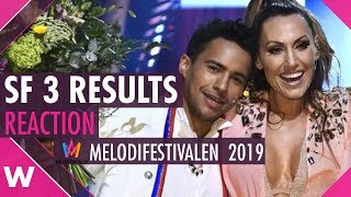 SF 3 Leksand Results Reaction  Melodifestivalen 2019  wiwibloggs [upl. by Akinehs281]