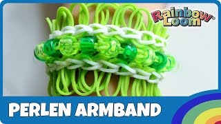 Rainbow Loom Perlen Armband  deutsche Anleitung [upl. by Oralia]