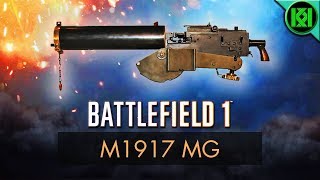 Battlefield 1 M1917 MG Review Weapon Guide  New BF1 DLC Guns  PS4 Gameplay [upl. by Ellenrahc]