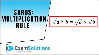 Surds  multiplication rule tutorial 1  ExamSolutions [upl. by Jorgenson]