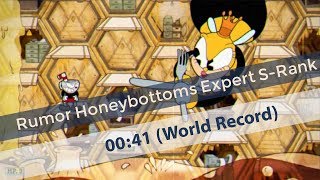 Cuphead  Rumor Honeybottoms Expert SRank  World Record Speedrun 0041 Current Patch [upl. by Kaiulani]