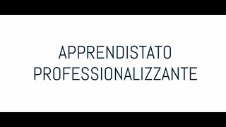 APPRENDISTATO PROFESSIONALIZZANTE [upl. by Mireielle]