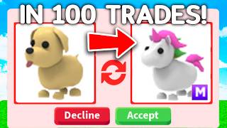 Trading From DOG TO  in 100 TRADES Adopt Me [upl. by Occor]