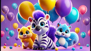 Balloon Song 🎈 Learn Colors with Animals 🩷🎶 Kids Songs amp Nursery Rhymes by KooKooDoo✨ [upl. by Kaile]