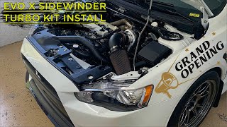 Evo X Sidewinder Turbo Kit Install [upl. by Revilo]