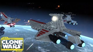 Epic Star Wars Clone Wars Space Battle [upl. by Fotzsyzrk344]