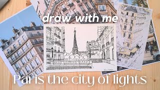 Vlog  Dessine Paris avec moi  Rue parisienne en perspective citydrawing parisart [upl. by Hapte]